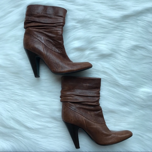 BCBGMaxAzria Brown Leather Ankle Bootie - Picture 2 of 8